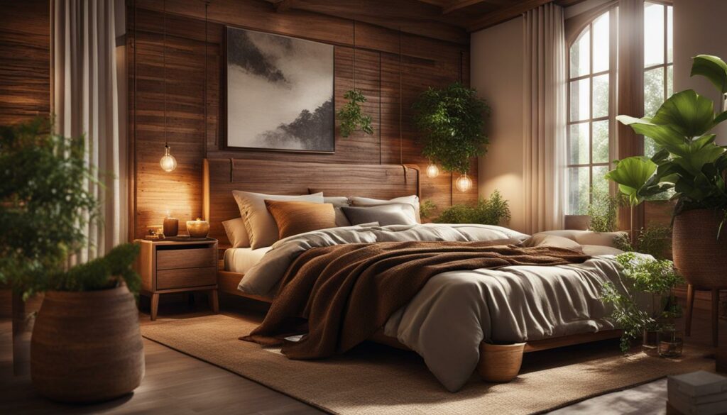 natural materials in bedroom