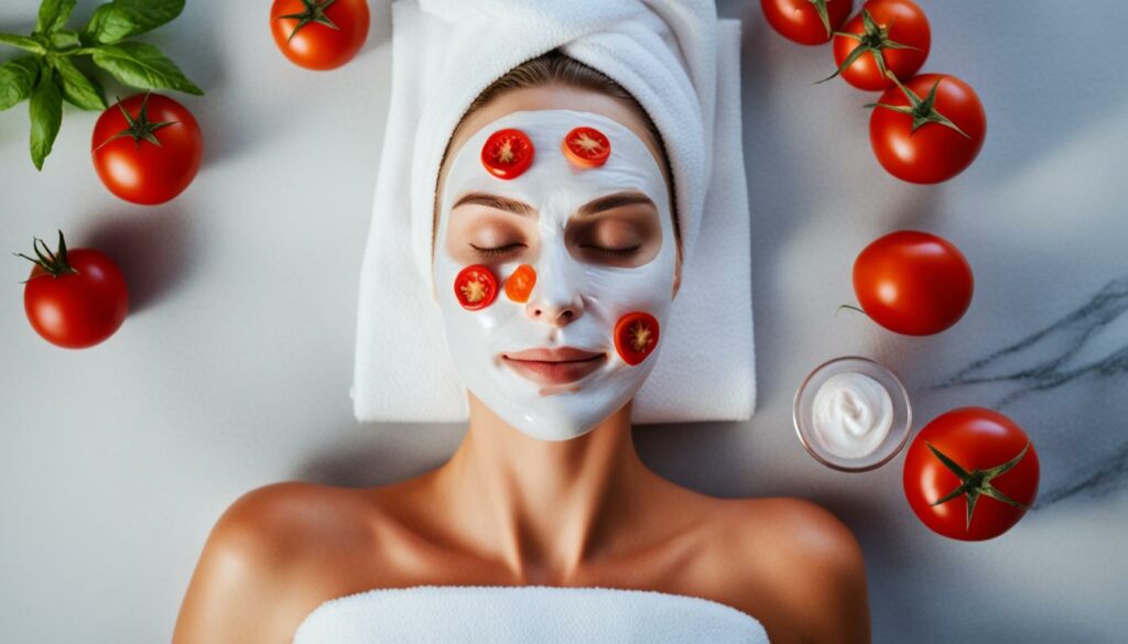 tomato face mask for glowing skin